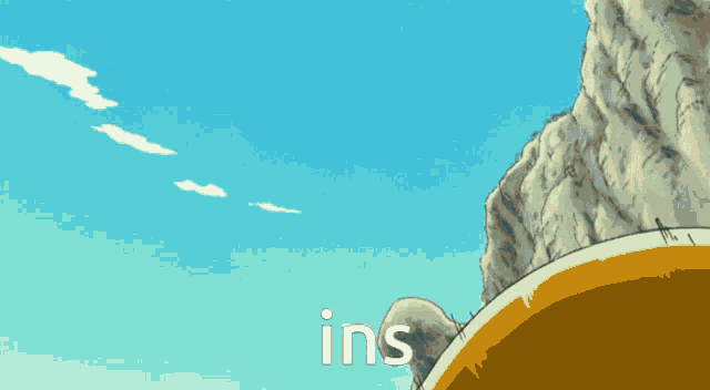 a close up of a cartoon character with the word ins visible