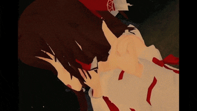 a computer generated image of a woman in a red dress