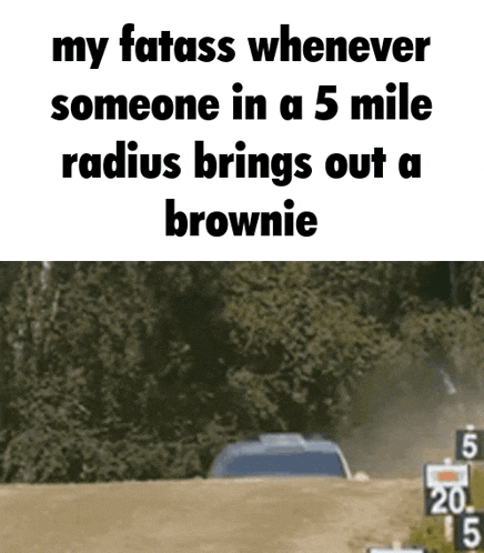 someone in a 5 mile radius brings out a brownie ..