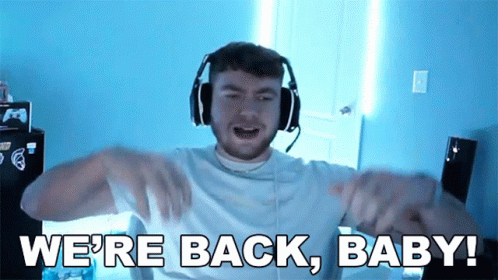 Were Back Baby Superevan GIF - Were Back Baby Superevan Were Here Again GIFs