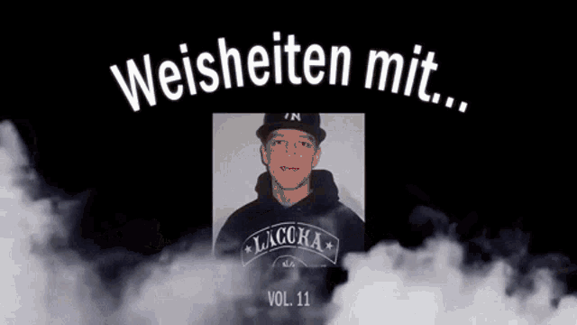 a picture of a man in a hat with the words weiseneten mit vol 11