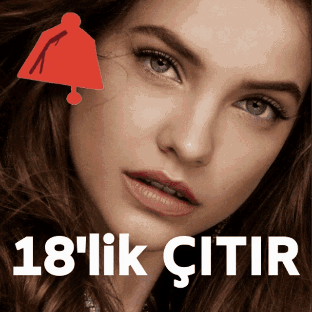 a close up of a woman 's face with 18 'lik citir written on it