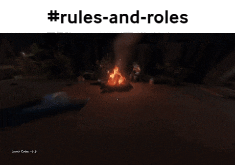 a screenshot of a video game with the words #rules-and-roles on top