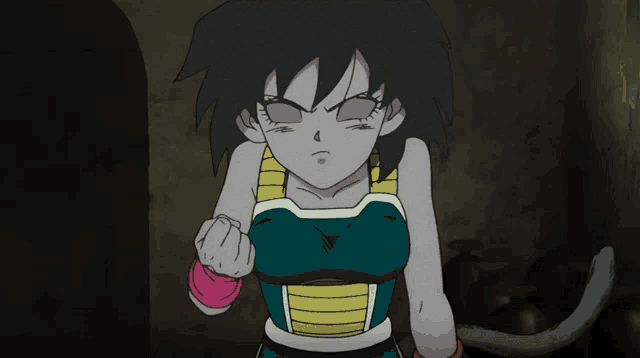 a black and white drawing of a girl with a fist