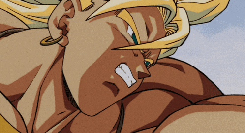 a close up of a cartoon character 's face with a white tooth