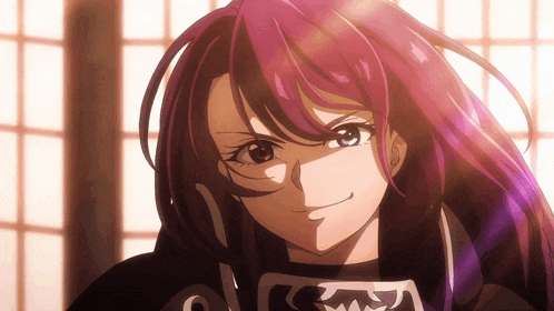 a girl with purple hair is wearing a black shirt that says ' samurai ' on it