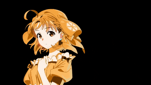 a drawing of a girl with orange hair and a ribbon around her head