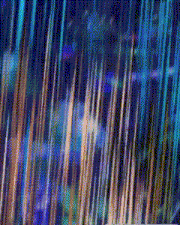 a close up of a painting of a rainbow of colors