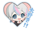 a cartoon character is making a heart shape with his hands .