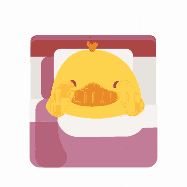 an illustration of a duck sleeping on a bed