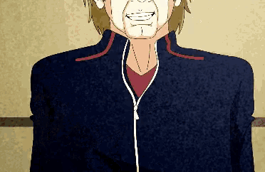 a cartoon of a man wearing headphones and a blue jacket