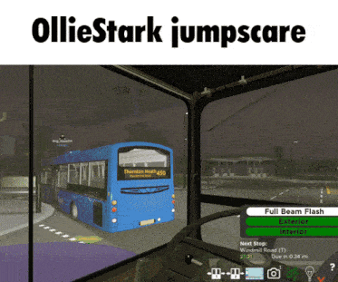 a blue bus with the number 450 on the back