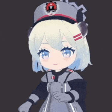 a cartoon girl wearing a hat and holding a book .