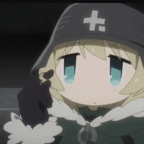 a cartoon character with a black hat with a white cross on it