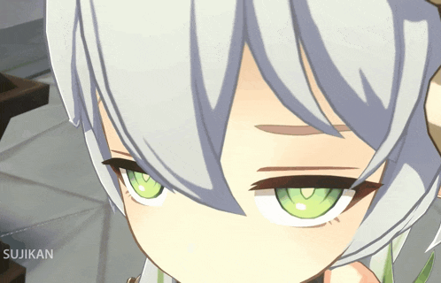 a close up of a girl 's face with the name sujikan written below it