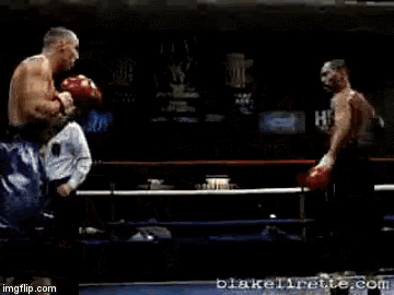 a blurry picture of a boxing match with blakellirette.com in the corner