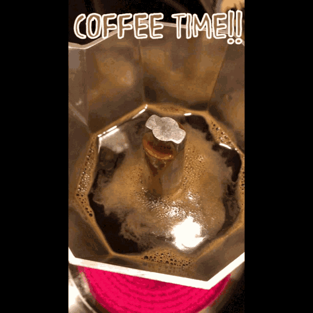 a picture of a coffee pot that says coffee time on it
