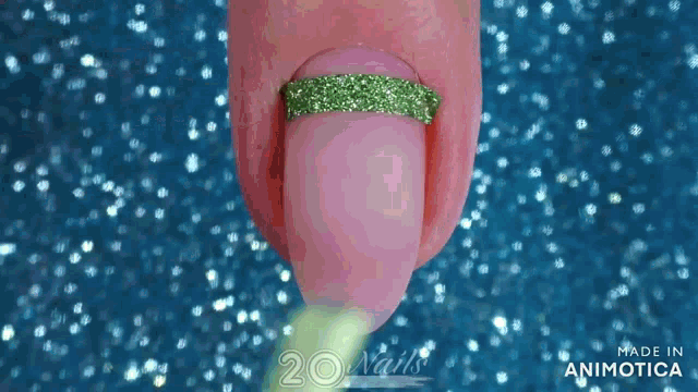 a close up of a person 's nails with the words 20 nails made in animatica