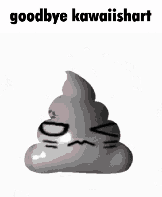 a picture of a broken heart with the words goodbye kawaiishart written above it