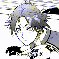 a black and white drawing of a girl with a bow in her hair and the words reo de fer 3 on the bottom .