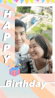 a picture of a man and a woman with the words happy birthday below them