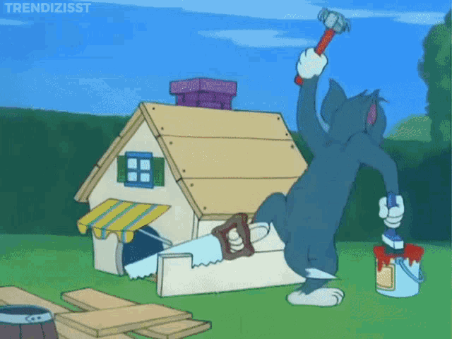 Build Tom And Jerry GIF - Build Tom And Jerry Building GIFs