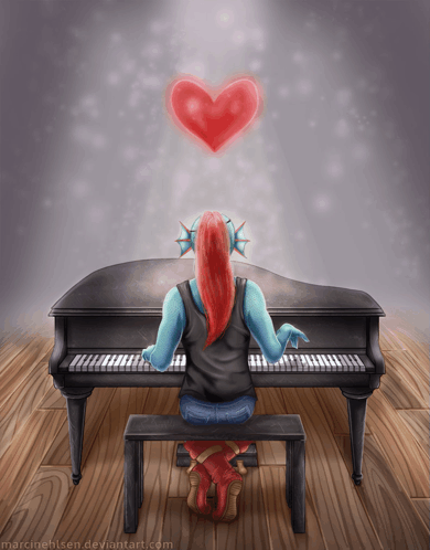Playing Piano Musical Instrument GIF - Playing Piano Musical Instrument Red Heart GIFs