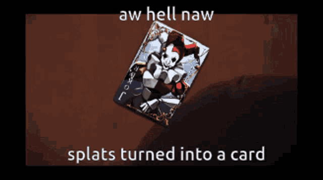a card with a jester on it that says aw hell naw