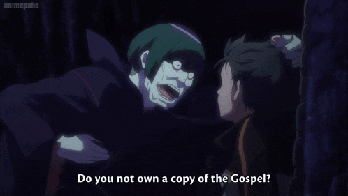 a cartoon character is asking if they do not own a copy of the gospel