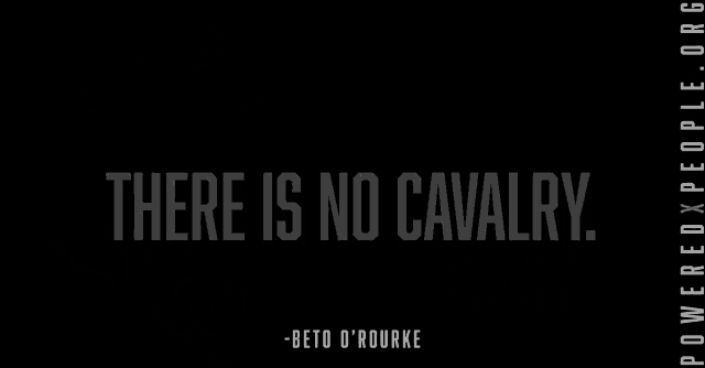 a man with a quote from beto o'rourke
