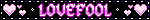 the word loveful is written in purple on a black background with hearts