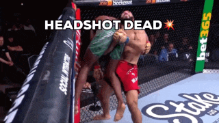two men are fighting in a boxing ring and the words headshot dead are above them