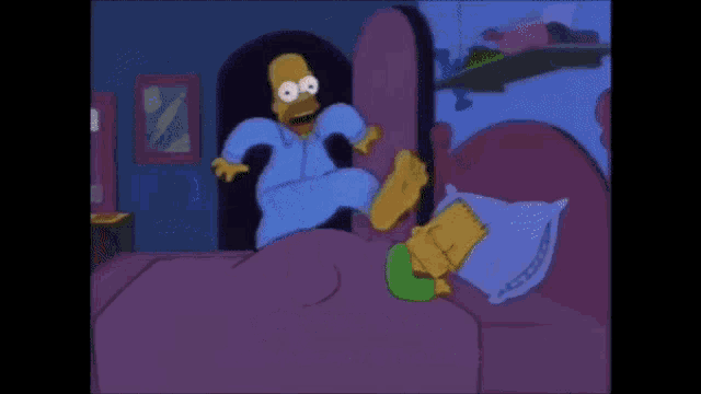 a cartoon of homer simpson laying on a bed with the words " i don t want to alarm you "