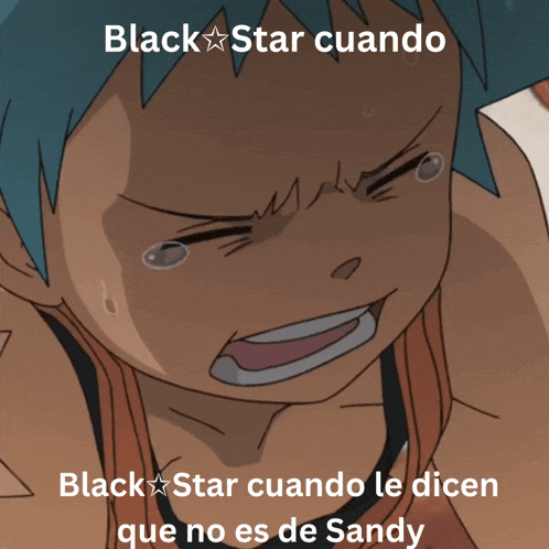 a picture of a boy crying with the caption black star cuando