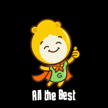 a cartoon character with a cape and the words all the best