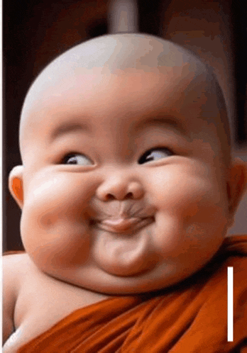 a baby with a bald head is making a funny face with his tongue sticking out .