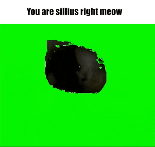 a green screen with a picture of a dog and the words " you are silius right meow "