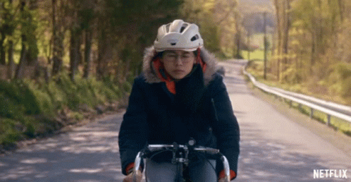 Bicycling Leah Lewis GIF - Bicycling Leah Lewis The Half Of It GIFs
