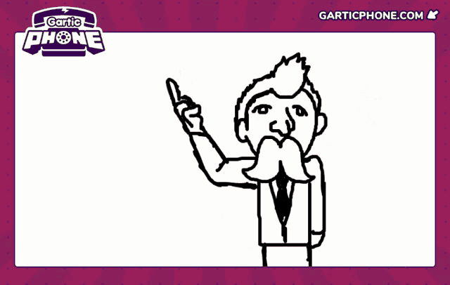 a drawing of a person with gartic phone written in the corner