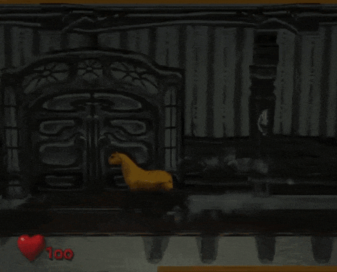 a video game with a horse and a heart that says 100 on it