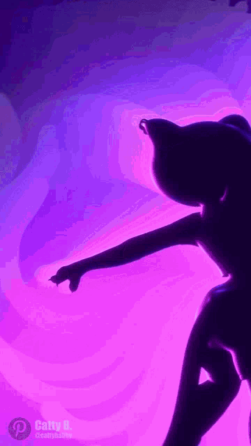 a purple background with a catty b. logo