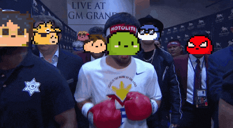 a man wearing boxing gloves and a headband that says motolite on it