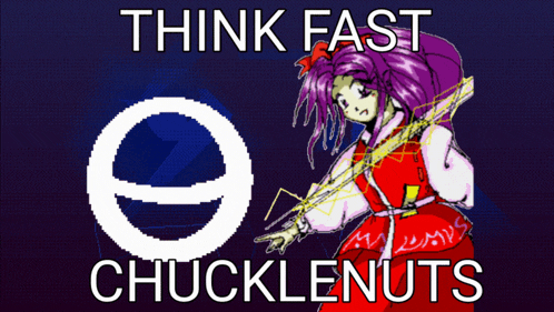 a poster that says think fast chucklenuts with a girl on it