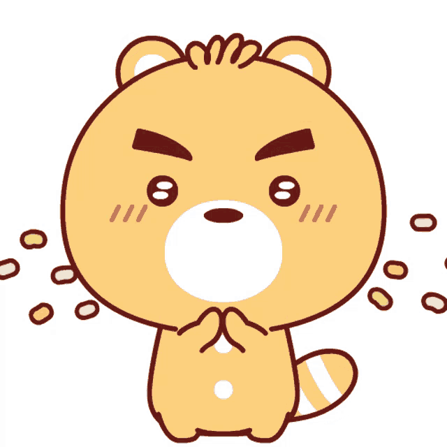a cartoon of a teddy bear with a very angry look on his face