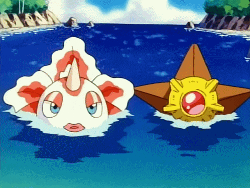 a cartoon of a fish and a starfish in the ocean