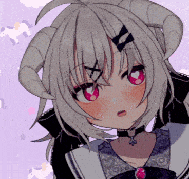 a drawing of a girl with horns and a choker on her neck