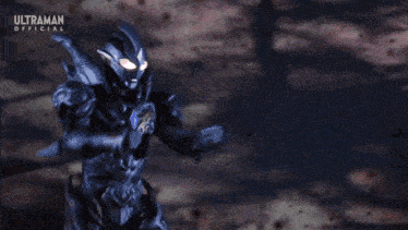 a cartoon character from ultraman is fighting a monster