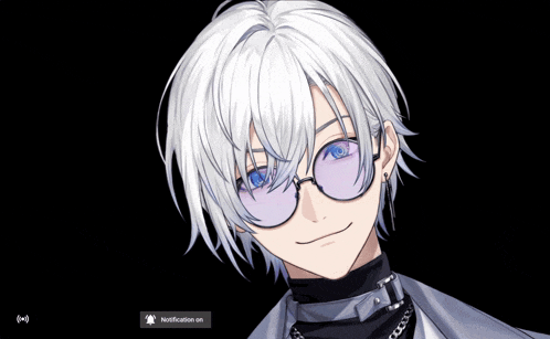 a man with white hair and glasses has a notification on