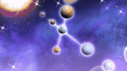 a group of planets are connected to each other in the space
