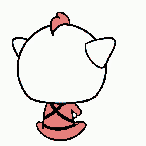 a cartoon cat wearing a chicken costume is angry and says no !